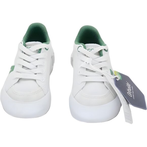 Lacoste L004 Boys Sneakers White Green Casual Lace Up Kids US 5 - Picture 5 of 6
